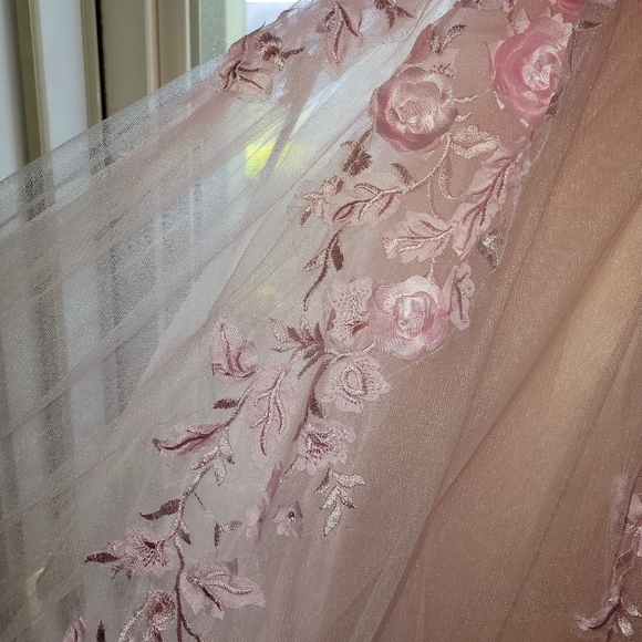 LanTing Pink Butterfly Appliqué Prom Dress - Picture 4 of 5